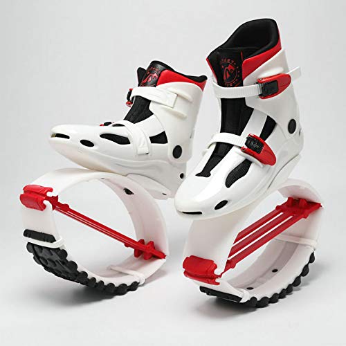ME-Rollerns Zapatos de Salto de Canguro Zapatos de Adelgazamiento Zapatos Deportivos de Rebote Zapatos de tonificación Saltar Zapatilla de Deporte de cuña White Red EUR Size 42-44
