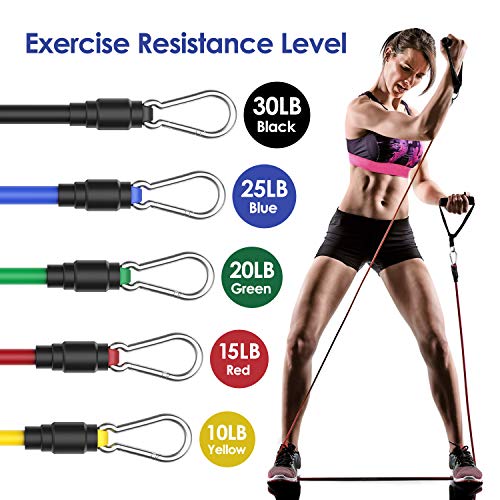 MeaMae care Gomas elasticas Fitness Bandas de Resistencia Cintas elasticas musculacion 12 PCS de 100 Libras con Anclaje de Puerta Correas de Tobillo manijas Ideal para Ejercicio físico MeaMae care Gomas elasticas Fitness Bandas de Resistencia Cintas elasticas musculacion 12 PCS de 100 Libras con Anclaje de Puerta Correas de Tobillo manijas Ideal para Ejercicio físico