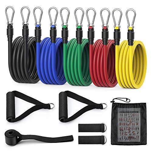 MeaMae care Gomas elasticas Fitness Bandas de Resistencia Cintas elasticas musculacion 12 PCS de 100 Libras con Anclaje de Puerta Correas de Tobillo manijas Ideal para Ejercicio físico MeaMae care Gomas elasticas Fitness Bandas de Resistencia Cintas elasticas musculacion 12 PCS de 100 Libras con Anclaje de Puerta Correas de Tobillo manijas Ideal para Ejercicio físico