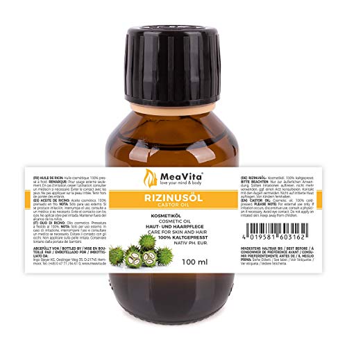 MeaVita aceite de ricino - puro, natural, vegano, sin hexano, no OGM, 1-Pack (1 x 100 ml)