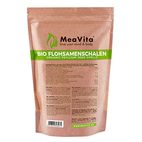 Meavita Cáscara de Psyllium Orgánica Alta En Fibra y Vegana, 500 g Meavita Cáscara de Psyllium Orgánica Alta En Fibra y Vegana, 500 g