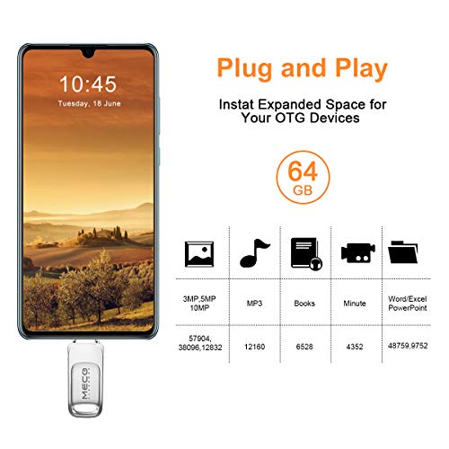MECO ELEVERDE Pendrive 64 GB USB 3.0 USB Tipo C OTG Memoria USB Memory Stick Flash Drive Interfaz USB 3.1& 3.0 con Llave Impermeable Compatible con Type C Smartphone/Tablet/Laptop, iPhone Except MECO ELEVERDE Pendrive 64 GB USB 3.0 USB Tipo C OTG Memoria USB Memory Stick Flash Drive Interfaz USB 3.1& 3.0 con Llave Impermeable Compatible con Type C Smartphone/Tablet/Laptop, iPhone Except