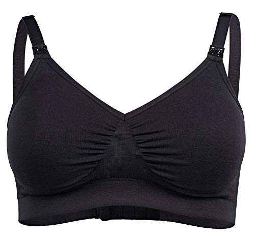 Medela Sujetador para embarazo y lactancia Comfy, M, Negro. Se adapta al cuerpo cambiante de la mamá durante toda la maternidad. Sin costuras y con clip para un mayor contacto piel con piel