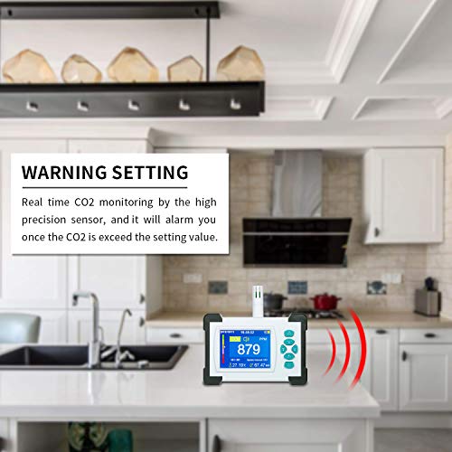 Medidor de co2,Kecheer Detector de dióxido de carbono,Co2 detector analizador de gases co2 con termómetro y higrómetr,Detector de calidad del aire Medidor de co2,Kecheer Detector de dióxido de carbono,Co2 detector analizador de gases co2 con termómetro y higrómetr,Detector de calidad del aire