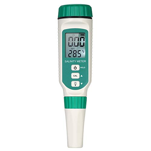 Medidor de Salinidad del Agua y Termometro para piscina digital,tester Sal Contenido,Temperatura,Salinómetro Detector con luz de fondo Medidor de Salinidad del Agua y Termometro para piscina digital,tester Sal Contenido,Temperatura,Salinómetro Detector con luz de fondo