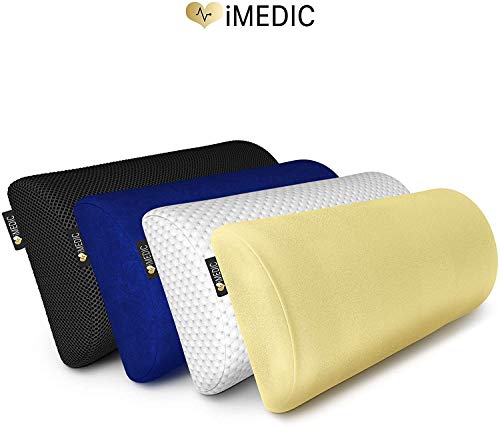 Medipaq - Almohada Viscoelástica Media Luna – Almohada Cervical y de Cuello – Cojín Lumbar y de Baja Espalda – Almohada para Piernas Rodillas y Pies – Sirve Prácticamente para Cualquier Postura