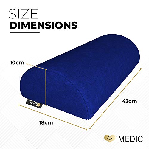 Medipaq - Almohada Viscoelástica Media Luna – Almohada Cervical y de Cuello – Cojín Lumbar y de Baja Espalda – Almohada para Piernas Rodillas y Pies – Sirve Prácticamente para Cualquier Postura