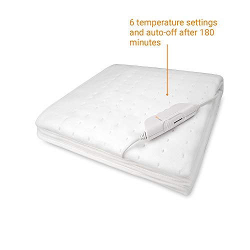 Medisana HU 662 Calefacción bajo la cama, 150 x 80 cm, desconexión automática, protección contra sobrecalentamiento, 6 ajustes de temperatura, lavable para todos los colchones estándar