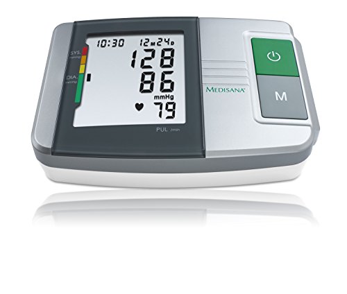 Medisana MTS Tensiómetro para el brazo, pantalla de arritmia, escala de colores de los semáforos de la OMS, para una medición precisa de la tensión arterial y del pulso con función de memoria Medisana MTS Tensiómetro para el brazo, pantalla de arritmia, escala de colores de los semáforos de la OMS, para una medición precisa de la tensión arterial y del pulso con función de memoria