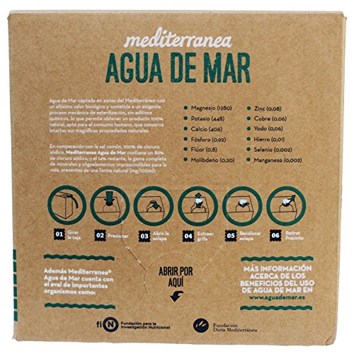 Mediterranea Agua de Mar Alimentaria en Envase de 5 Litros