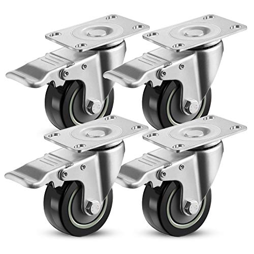 Meditool 4 Ruedas Pivotantes,75mm 400KG,Ruedas para Muebles,Ruedas Giratorias para Muebles con Freno, con Placa de Montaje, (Negro) Meditool 4 Ruedas Pivotantes,75mm 400KG,Ruedas para Muebles,Ruedas Giratorias para Muebles con Freno, con Placa de Montaje, (Negro)