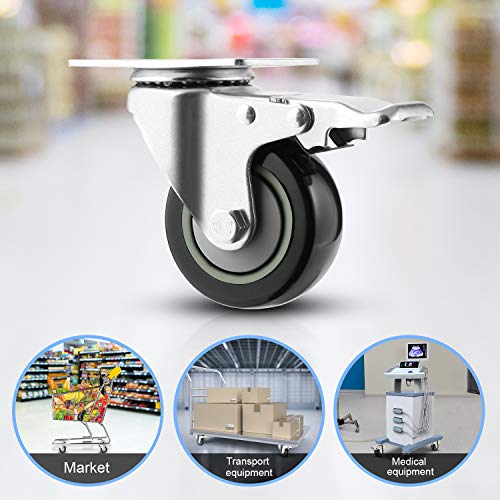 Meditool 4 Ruedas Pivotantes,75mm 400KG,Ruedas para Muebles,Ruedas Giratorias para Muebles con Freno, con Placa de Montaje, (Negro) Meditool 4 Ruedas Pivotantes,75mm 400KG,Ruedas para Muebles,Ruedas Giratorias para Muebles con Freno, con Placa de Montaje, (Negro)