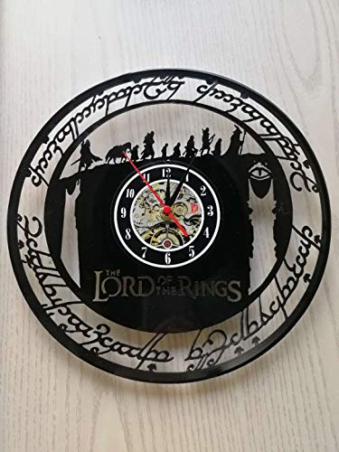 Meet Beauty Ding El Señor Anillo Vinyl Record Creative Reloj de Pared 30,5 cm Negro Round de Handmade de Wall Reloj Tiempo Reloj de Pulsera Kitchen de Tipo Home Decor