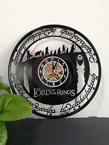 Meet Beauty Ding El Señor Anillo Vinyl Record Creative Reloj de Pared 30,5 cm Negro Round de Handmade de Wall Reloj Tiempo Reloj de Pulsera Kitchen de Tipo Home Decor