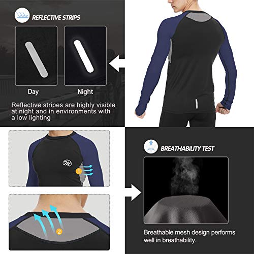 MEETWEE Camiseta Térmica Compresión Hombre, Manga Larga para Deportes Camisetas Transpirable Secado Rápido T-Shirt para Running Ciclismo Fitness