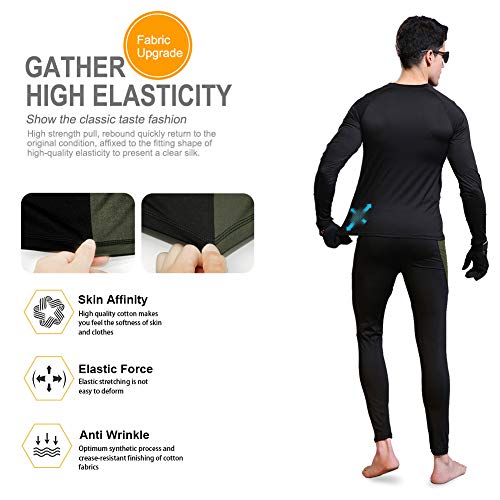 MEETWEE Ropa Interior térmica Hombre, Conjuntos térmicos, Camiseta Térmica Hombres Manga Larga Pantalones Largos para Esquí, Montaña, Ciclismo, Fitness