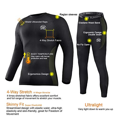 MEETWEE Ropa Interior térmica Hombre, Conjuntos térmicos, Camiseta Térmica Hombres Manga Larga Pantalones Largos para Esquí, Montaña, Ciclismo, Fitness MEETWEE Ropa Interior térmica Hombre, Conjuntos térmicos, Camiseta Térmica Hombres Manga Larga Pantalones Largos para Esquí, Montaña, Ciclismo, Fitness