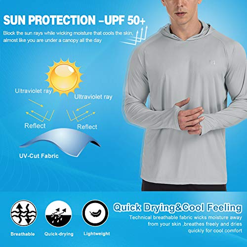 MEETYOO Camiseta Protección UV, Camisa Manga Larga UPF 50 Camisetas Deportivas Proteccion Solar para Buceo Vela Running