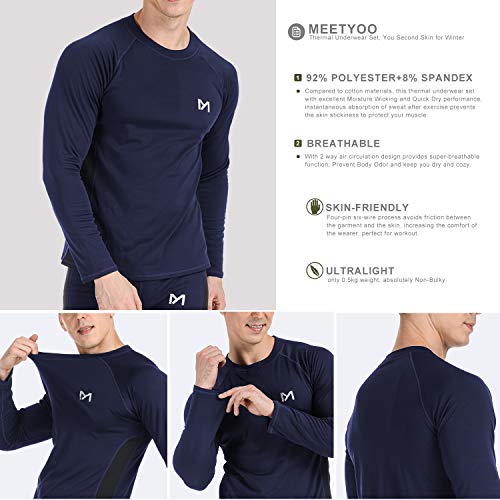 MEETYOO Conjuntos térmicos Hombre, Deportes Ropa Interior térmica Aire Libre Base Layer Thermo Function Ropa Deportiva de Invierno para Running Ciclismo Esquí MEETYOO Conjuntos térmicos Hombre, Deportes Ropa Interior térmica Aire Libre Base Layer Thermo Function Ropa Deportiva de Invierno para Running Ciclismo Esquí