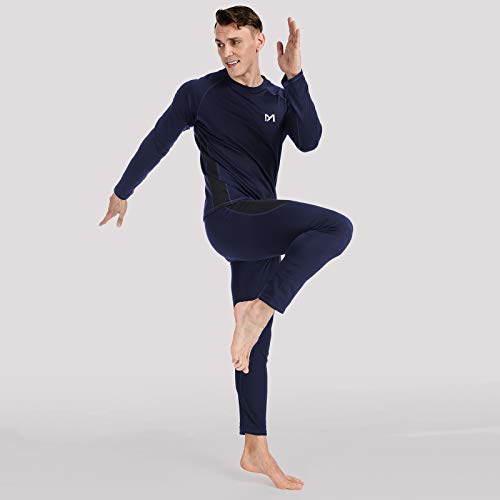 MEETYOO Conjuntos térmicos Hombre, Deportes Ropa Interior térmica Aire Libre Base Layer Thermo Function Ropa Deportiva de Invierno para Running Ciclismo Esquí (Gris, L)