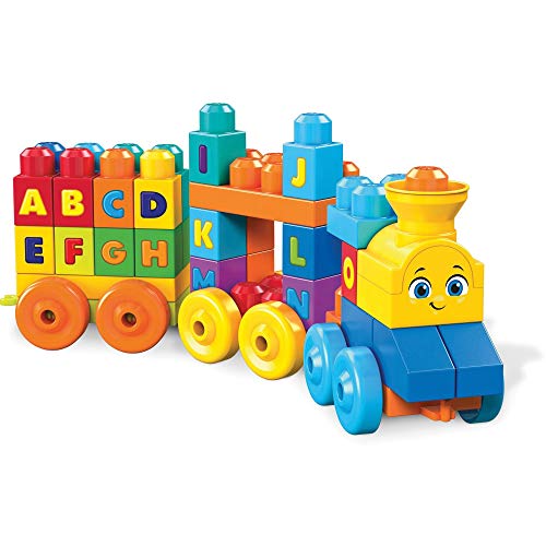 Mega Bloks Tren musical ABC, juguete de construcción para bebé + 1 año (Mattel FWK22)