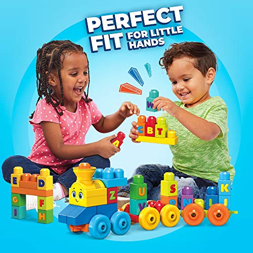 Mega Bloks Tren musical ABC, juguete de construcción para bebé + 1 año (Mattel FWK22)