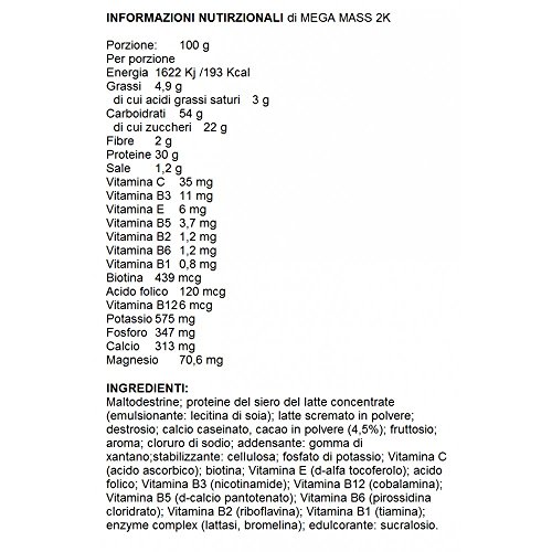 Mega Mass 2k Gainer Formula Cacao