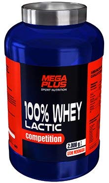 MEGA PLUS WHEY 100% LACTIC COMPETITION - Complemento alimenticio a base de proteina de suero - 1Kg, Chocolate negro