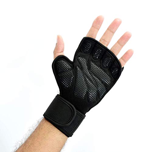 MEGAFIVE – Guantes de musculación, Fitness, Gimnasia Ideal para Entrenamientos intensivos versión Mejorada con un Protector de muñeca y un Mantenimiento de Manos, para Hombre y Mujer (L)