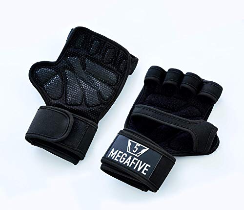 MEGAFIVE – Guantes de musculación, Fitness, Gimnasia Ideal para Entrenamientos intensivos versión Mejorada con un Protector de muñeca y un Mantenimiento de Manos, para Hombre y Mujer (L)