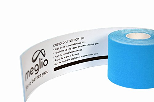 MEGLIO Cinta de Kinesiología Rollos 5 m, Sin Látex, Fleje de Vendaje Deportivo Hipoalergénico, Transpirable, Cintas Adhesivas Impermeables de Apoyo Muscular para Deportes y Recuperación de Lesiones.