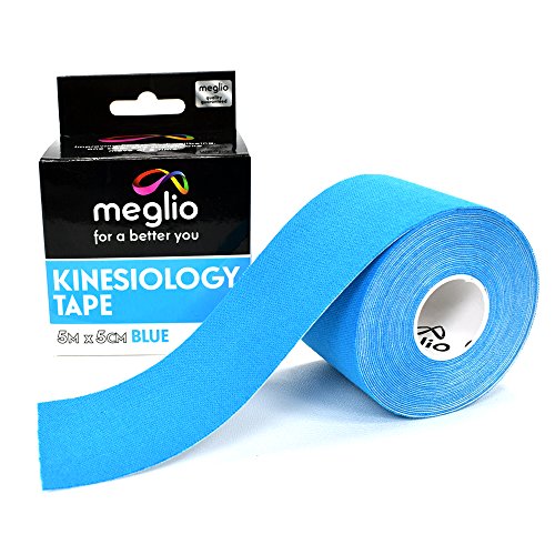 MEGLIO Cinta de Kinesiología Rollos 5 m, Sin Látex, Fleje de Vendaje Deportivo Hipoalergénico, Transpirable, Cintas Adhesivas Impermeables de Apoyo Muscular para Deportes y Recuperación de Lesiones.