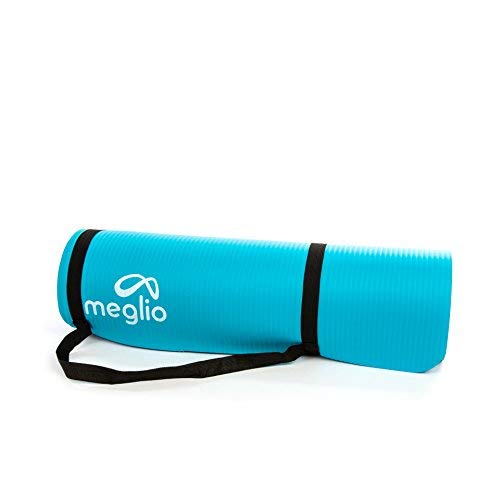 Meglio Esterilla de Ejercicio 10mm Thick, Esterilla de Yoga de NBR Multipropósito para Fitness, Pilates, Gimnasia, Meditación, Ejercicios de la Zona Central, Estiramientos y Entrenamientos en el Hogar