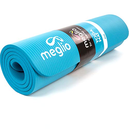 Meglio Esterilla de Ejercicio 10mm Thick, Esterilla de Yoga de NBR Multipropósito para Fitness, Pilates, Gimnasia, Meditación, Ejercicios de la Zona Central, Estiramientos y Entrenamientos en el Hogar