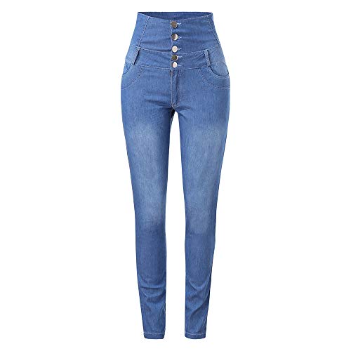 MEIbax Leggings Vaqueros Pantalones para Mujeres de Cintura Alta Ajustados Tallas Grandes Push up de Mezclilla Delgado Bolsillos Leggins Jeans Skinny Mallas elásticas Leotardos