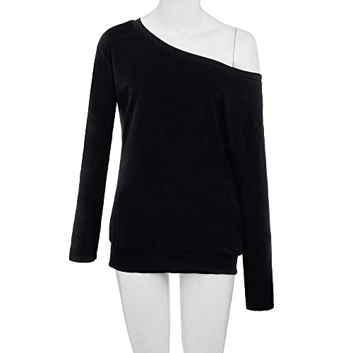 MEIbax Mujer Camiseta Casual Moda de un Solo Hombro Oblicuo de Color sólido Tallas Grandes de Manga Larga Escote en V Sólido Camisas Sudadera Abrigo Tops Blusa Outwear Pullover Sweatshirt Superior MEIbax Mujer Camiseta Casual Moda de un Solo Hombro Oblicuo de Color sólido Tallas Grandes de Manga Larga Escote en V Sólido Camisas Sudadera Abrigo Tops Blusa Outwear Pullover Sweatshirt Superior