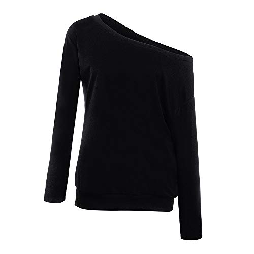 MEIbax Mujer Camiseta Casual Moda de un Solo Hombro Oblicuo de Color sólido Tallas Grandes de Manga Larga Escote en V Sólido Camisas Sudadera Abrigo Tops Blusa Outwear Pullover Sweatshirt Superior MEIbax Mujer Camiseta Casual Moda de un Solo Hombro Oblicuo de Color sólido Tallas Grandes de Manga Larga Escote en V Sólido Camisas Sudadera Abrigo Tops Blusa Outwear Pullover Sweatshirt Superior