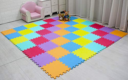 meiqicool 25 Piezas Alfombras Infantil Alfombras Puzzle de Goma EVA Alfombrilla de Juego para Niños y Bebés Suelo Protectora de Espuma Puzzles de Suelo Alfombrilla Multicolor