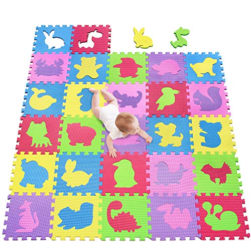 meiqicool Alfombrillas para Puzzles | Alfombra Puzzle para Niños Bebe Infantil 18 Piezas Suelo de Goma EVA Suave 142 x 114cm 535556