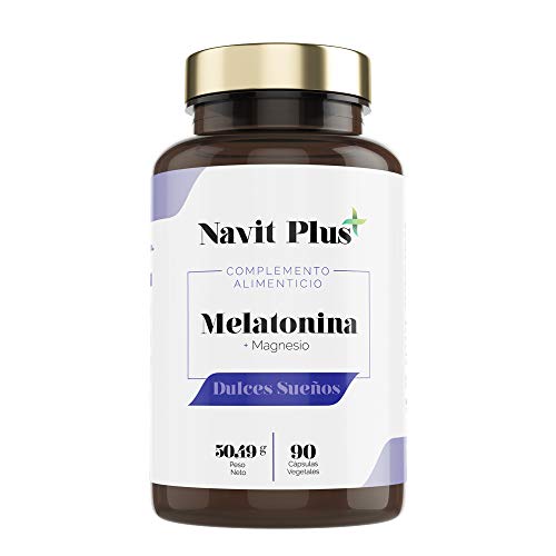 Melatonina + Magnesio + Melisa + Pasiflora + Valeriana + Tila | Combinación 100% natural para dormir mejor | Mejora tu descanso y estado de ánimo | Dulces sueños NAVIT PLUS | Fab Esp | VEGANO. Melatonina + Magnesio + Melisa + Pasiflora + Valeriana + Tila | Combinación 100% natural para dormir mejor | Mejora tu descanso y estado de ánimo | Dulces sueños NAVIT PLUS | Fab Esp | VEGANO.