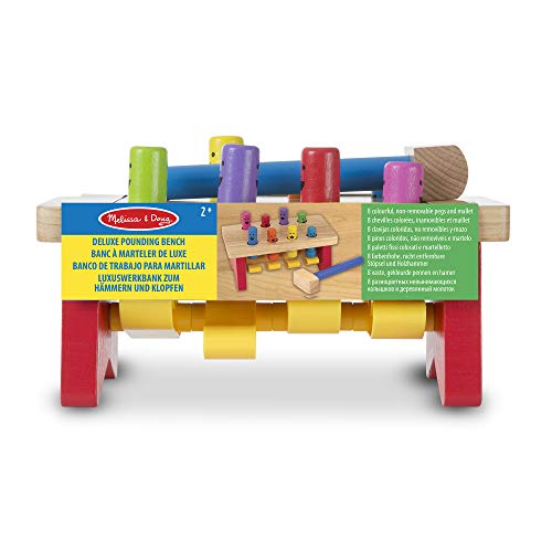 Melissa & Doug- Deluxe Pounding Bench Banco Trabajo martillear Madera, (14490)