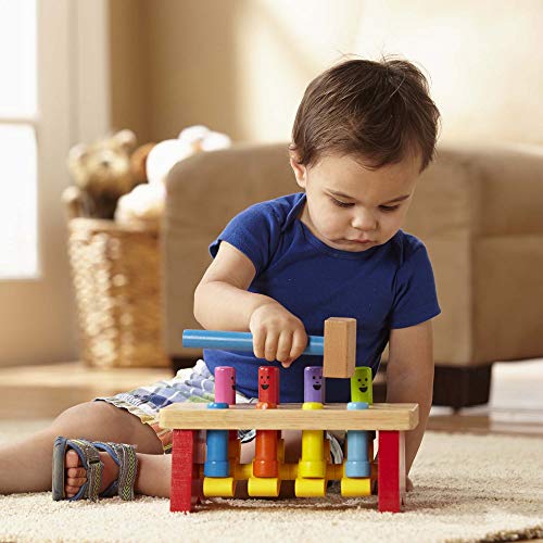 Melissa & Doug- Deluxe Pounding Bench Banco Trabajo martillear Madera, (14490)