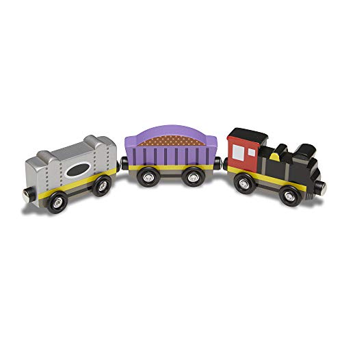 Melissa & Doug- Train Cars Juguetes Trenes de Maderacon 8 Piezas, 3+ Años (15186)