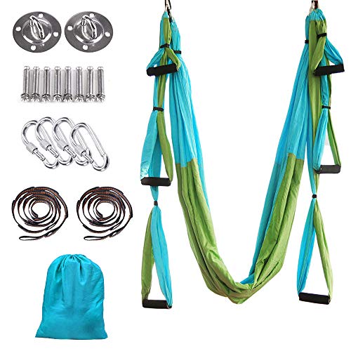 MelkTemn Columpio de Yoga Aéreo Hamaca de Yoga/Yoga Aéreo/Yoga Trapecio,Tafetán de Nailon Antigravedad Swing Sling Inversión para Colgarse y Aliviar el Dolor de Espalda, para Gimnasio, hogar