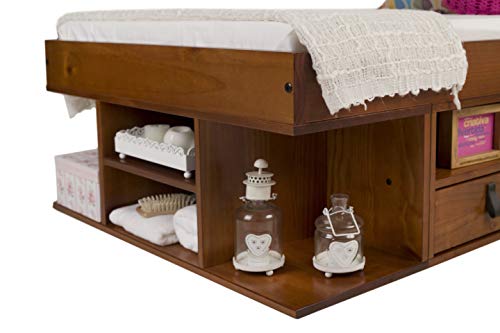 Memomad Cama Funcional Bali 90x190 cm - Estructura con Mucho Espacio de almacenaje y cajones, Ideal para dormitorios pequeños - Cama de Madera Maciza de Pino - Precio Incl. somier de Madera Memomad Cama Funcional Bali 90x190 cm - Estructura con Mucho Espacio de almacenaje y cajones, Ideal para dormitorios pequeños - Cama de Madera Maciza de Pino - Precio Incl. somier de Madera