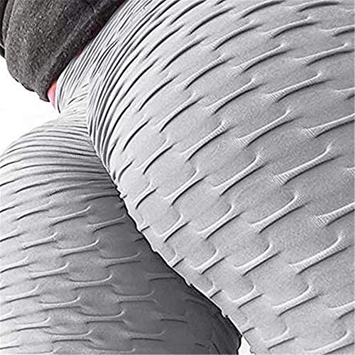 Memoryee Panal arrugado para nalgas de las mujeres leggings Levante los pantalones de yoga de cintura alta Elegante con gimnasio de control de la barriga/Grey/XL Memoryee Panal arrugado para nalgas de las mujeres leggings Levante los pantalones de yoga de cintura alta Elegante con gimnasio de control de la barriga/Grey/XL
