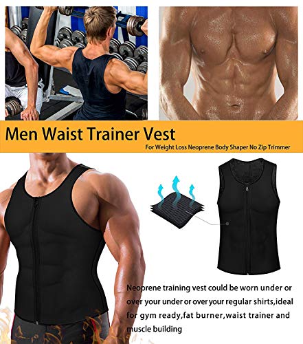 Memoryee Sauna para Hombre Sudor con Cremallera Chaleco para Perder Peso CORS¨¦ de Neopreno Caliente Entrenador en la Cintura Camisa para Adelgazar Entrenamiento/Negro/XL Memoryee Sauna para Hombre Sudor con Cremallera Chaleco para Perder Peso CORS¨¦ de Neopreno Caliente Entrenador en la Cintura Camisa para Adelgazar Entrenamiento/Negro/XL