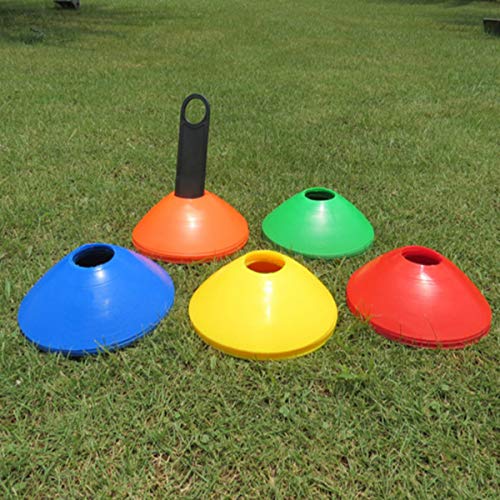 mengger Conos Entrenamiento, Disco Marcador Entrenamiento Fútbol Juegos Agilidad Seguridad Field Space Marker para Educación Física Deportivo Niños Deportes Marcadores Campo Set de 10 Conos