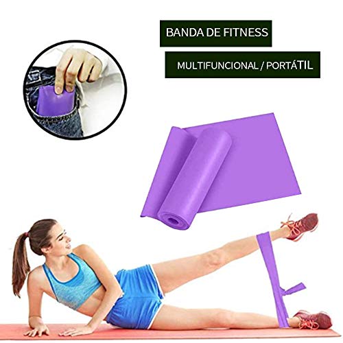 MENGZF12 Banda Elástica Fitness,Largo Yoga Cintas Elásticas Látex Natural para Fitness, Estiramiento, flexibilidad, pilate, Ballet, Gimnasia y rehabilitación, Multifuncional Bandas de Resistencia