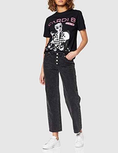 MERCHCODE Ladies Cardi B Transmission tee Camiseta, Black, XL para Mujer MERCHCODE Ladies Cardi B Transmission tee Camiseta, Black, XL para Mujer